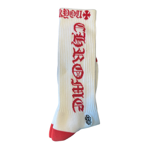 Chrome Hearts White and Red Socks