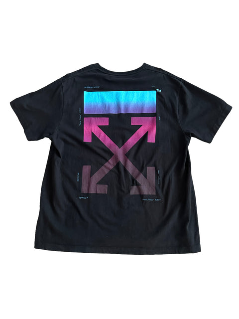 Off-White Blue and Pink Gradient Black Tee