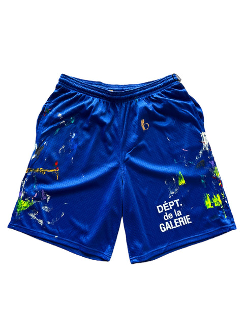 Gallery Department French Logo Blue Gym Shorts